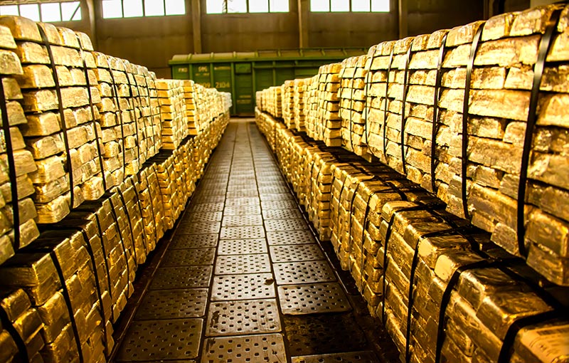 gold-bars-in-warehouse gold dore bars